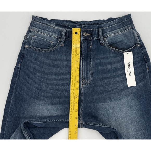 New Vigoss Jeans Womens 31 Blue Janis Stretch Medium Wash Elastic Waist Zip Fly - Picture 5 of 13